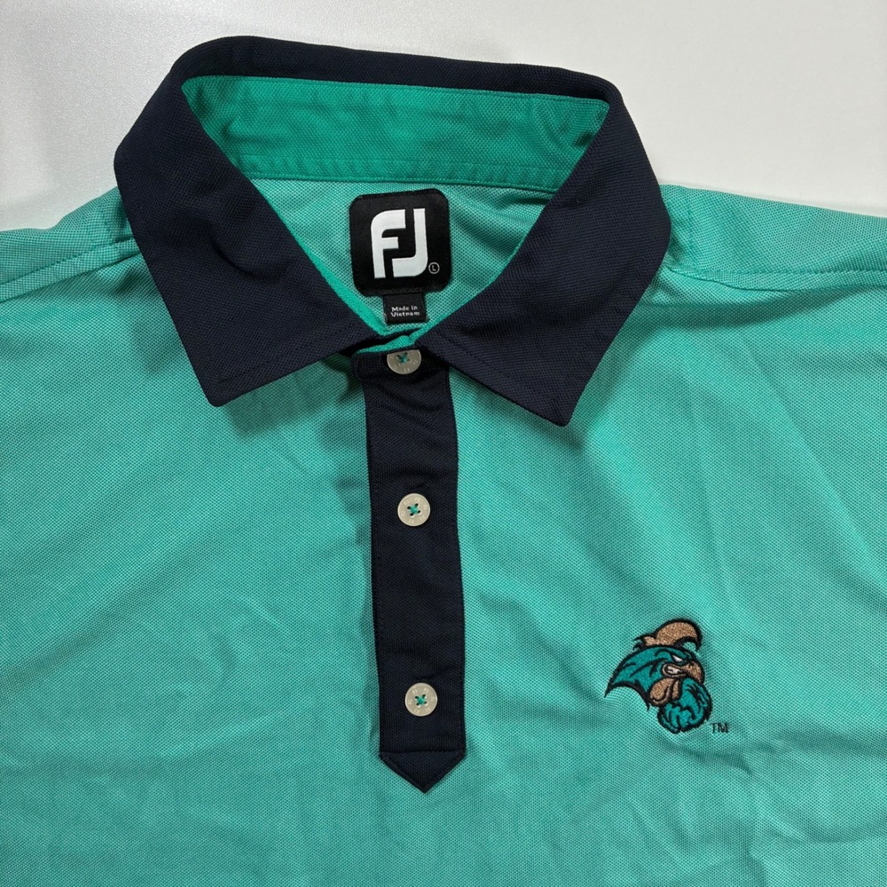 Coastal Carolina University FootJoy Polo Shirt Large Green Chanticleers NCAA